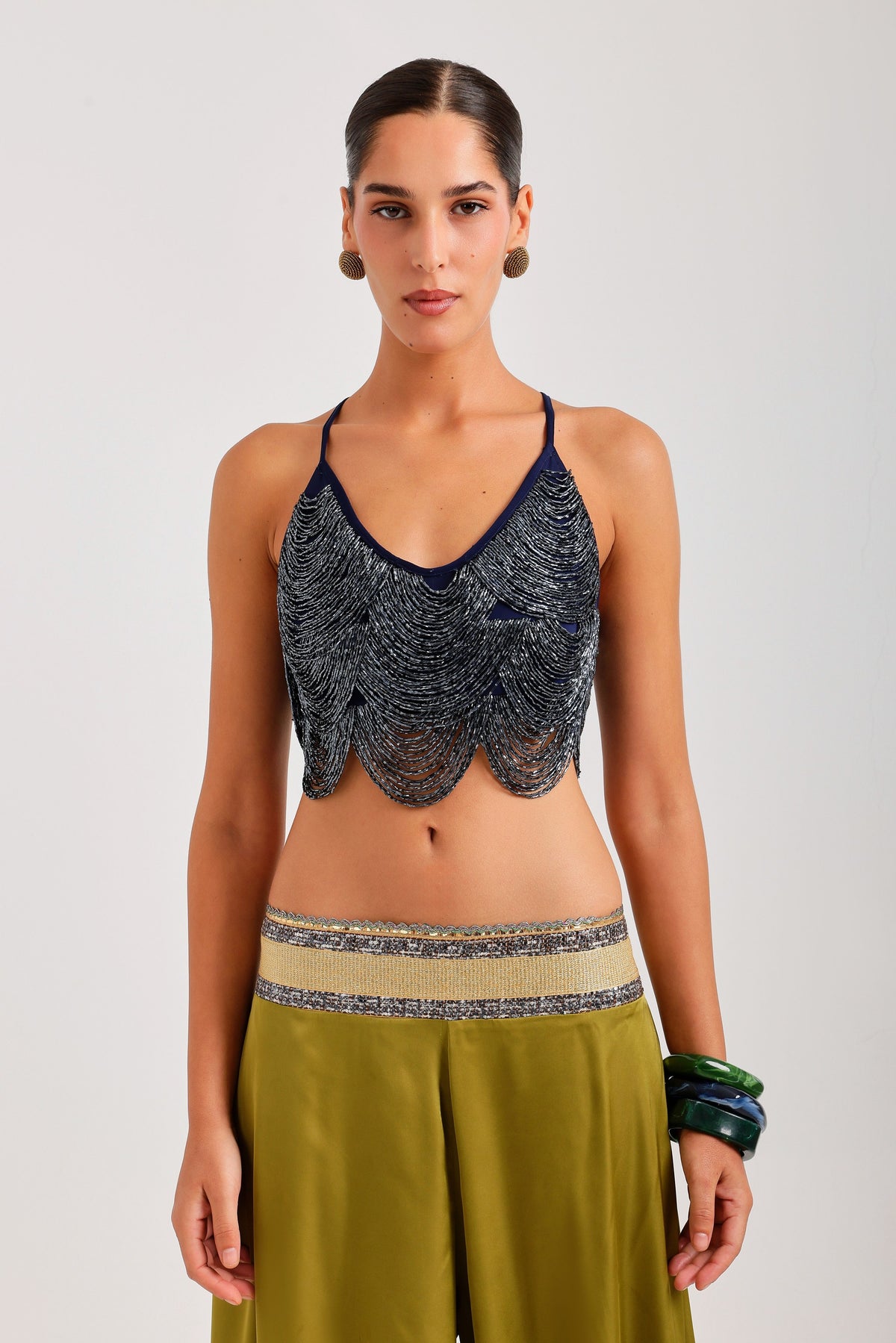 Top — lace bralette, front detail